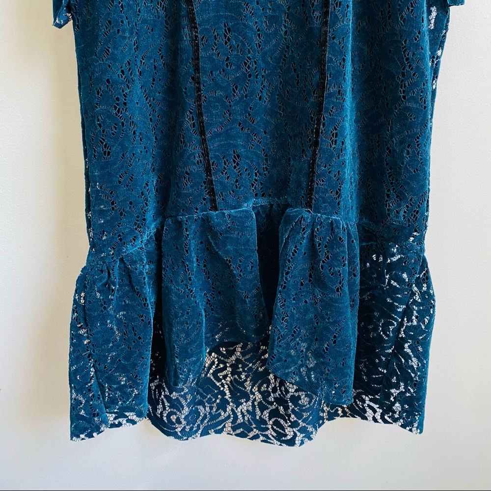 Hope & Ivy velvet lace ruffles midi dress - Picture 6 of 10